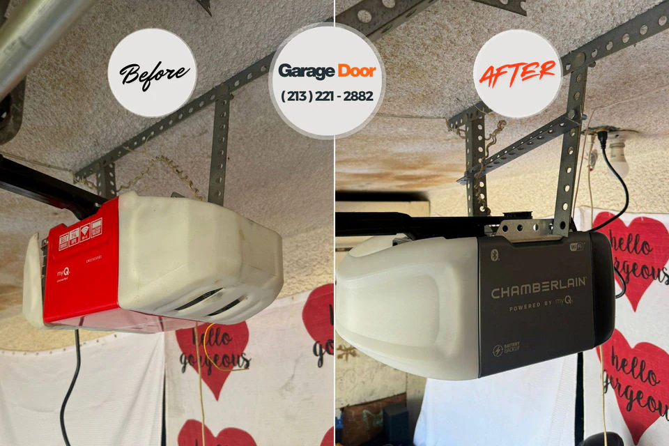 Before and after: garage door repair Ventura, CA